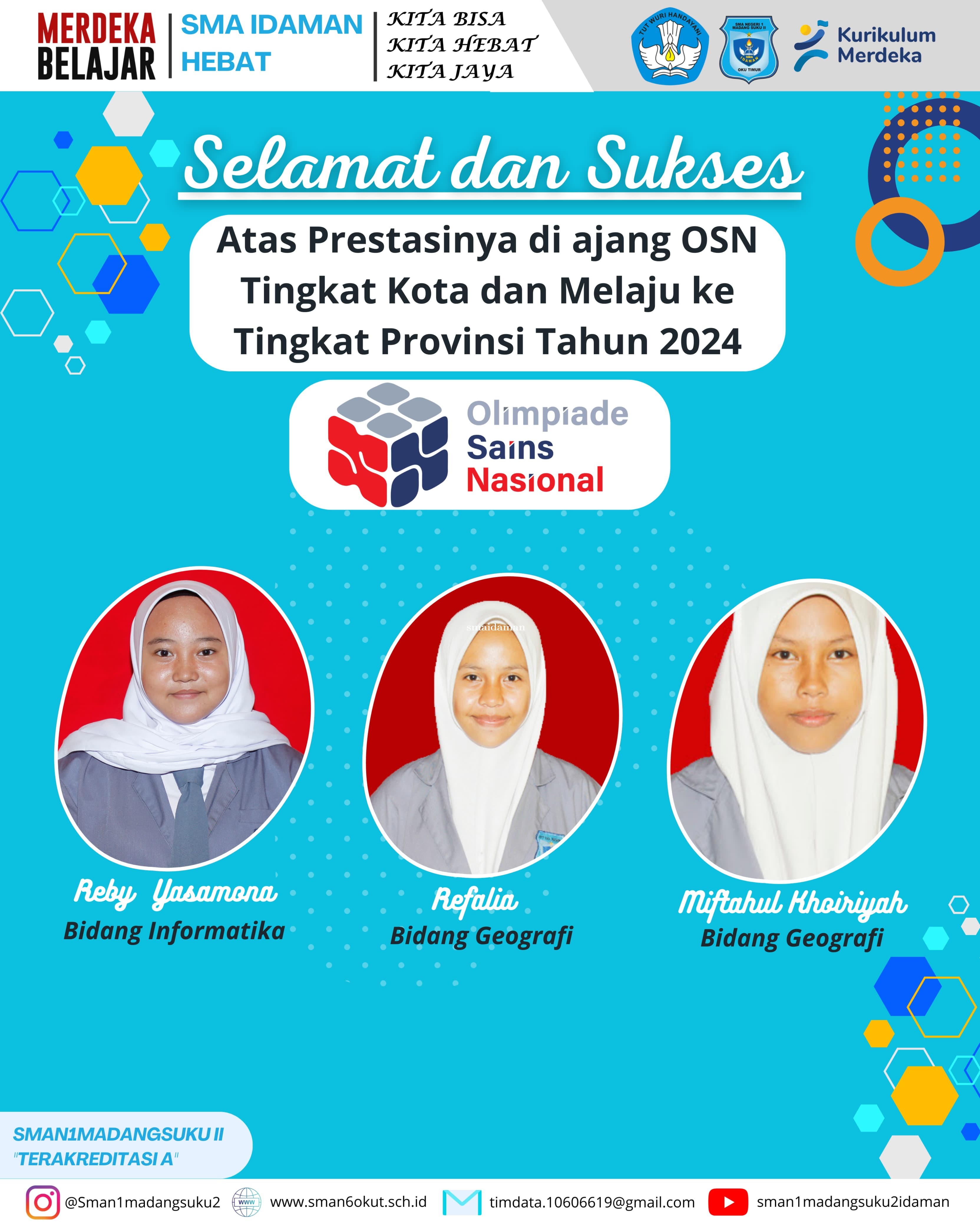 Selamat! Siswa-Siswi SMA Negeri 1 Madang Suku II Lolos Olimpiade Sains Nasional Kabupaten 2024